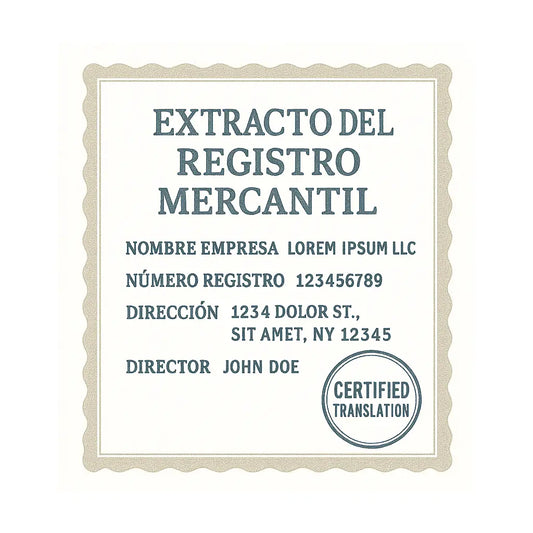 Extracto del Registro Mercantil